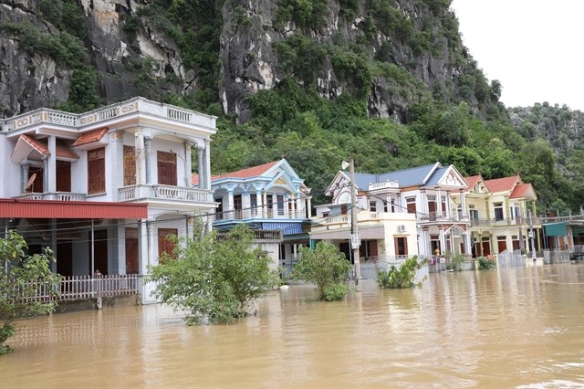 Kenh Ga Village with 600 households in Ninh Binh Province were isolated by floodwaters on Monday.