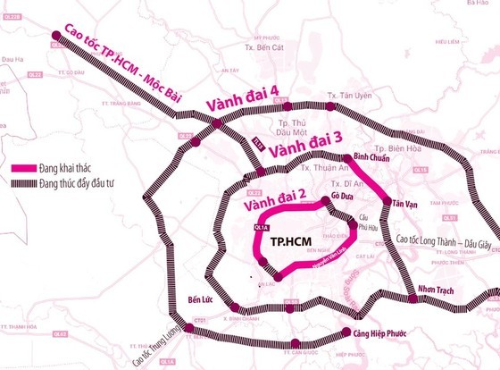 HCMC Ring Road No.4 is 200km long, passing HCMC and the four provinces of Binh Duong, Dong Nai, Long An, Ba Ria – Vung Tau (Photo: SGGP) HCMC Ring Road No.4 is 200km long, passing HCMC and the four provinces of Binh Duong, Dong Nai, Long An, Ba Ria – Vung Tau (Photo: SGGP)