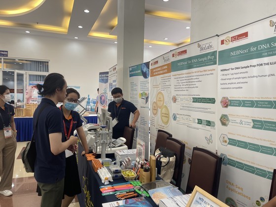 The exhibition booths in the congress