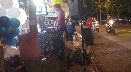 The huge sound system in a restaurant on Truong Sa Street in District 3
