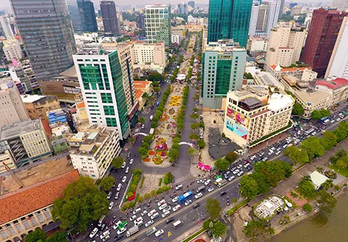 Đường hoa Nguyễn Huệ năm 2019 nhìn từ trên cao ảnh 2