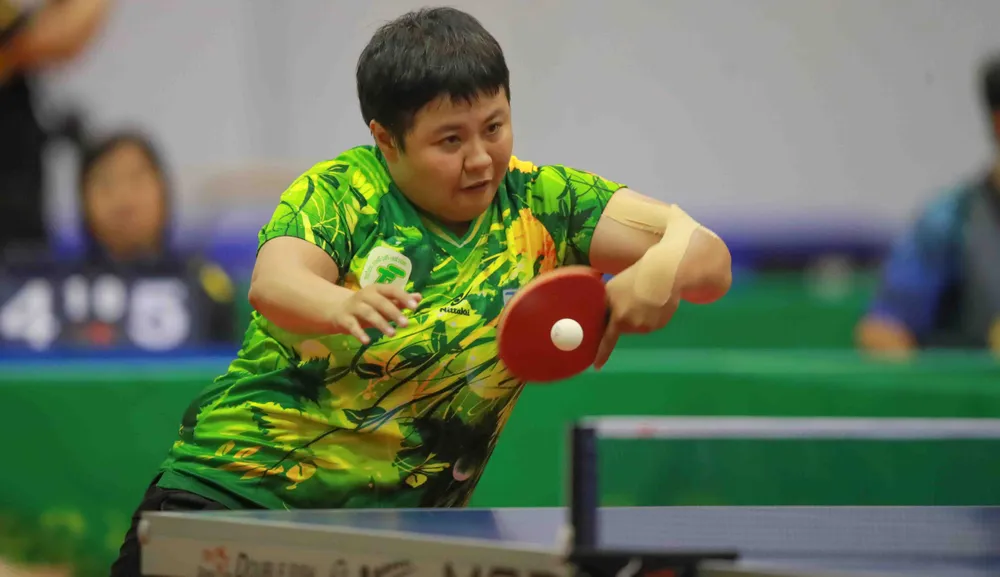 Tay vợt Mai Hoàng Mỹ Trang cùng đồng đội xuất sắc vô địch nội dung đồng đội nữ giải bóng bàn vô địch toàn quốc 2020. Ảnh: Dũng Phương