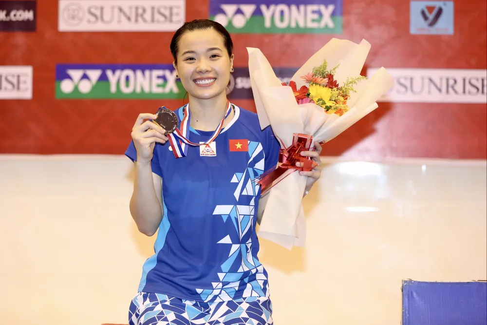 VĐV Thùy Linh làm nên lịch sử cho cầu lông Việt Nam. Ảnh: Dũng Phương