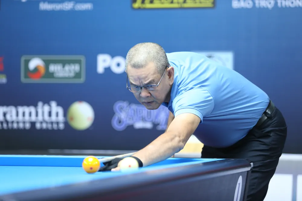 Giải Billiard Carom 3 băng HBSF Cup Tour 3 năm 2023 tay cơ Lý Thế Vinh bị loại sớm. Ảnh: Quỳnh Mai