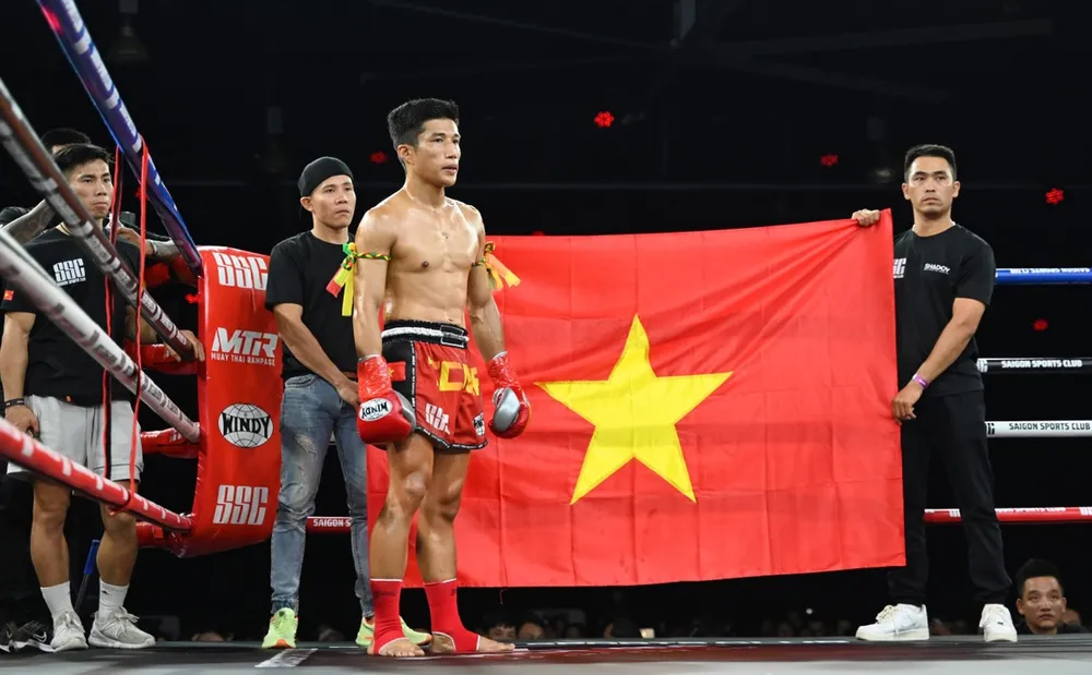 Trương Cao Minh Phát, võ sĩ đại diện Việt Nam được mệnh danh là ‘người lật đổ tượng đài’, hiện đang nắm giữ đai WBC Muay Thai Quốc tế . Ảnh: Quỳnh Mai 