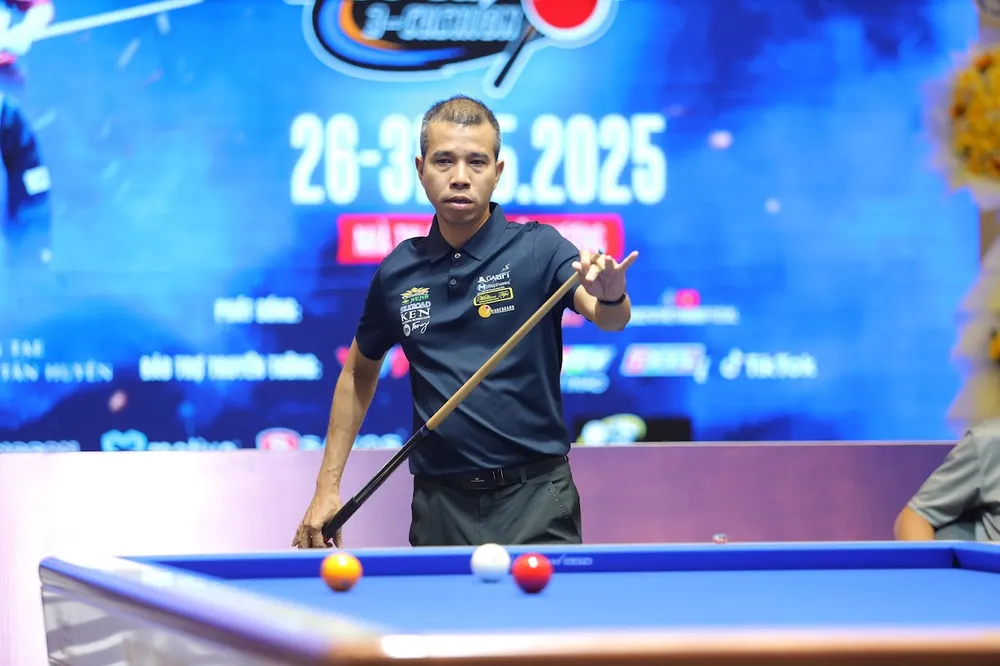 Trần Quyết Chiến vào bán kết Giải Billiards Carom 3 băng quốc tế – SCTV Cup 2025. Ảnh: Quỳnh Mai