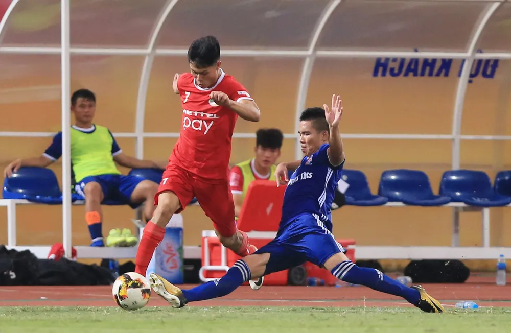 Viettel đang đến rất gần với cửa thăng hạng. Ảnh: MINH HOÀNG