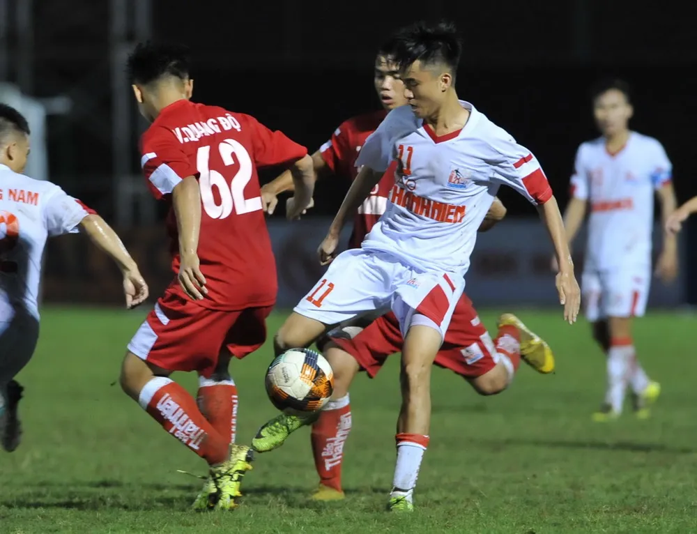 Thanh Hậu tỏa sáng với 3 bàn thắng cho HA.GL. Ảnh: NGUYỄN NHÂN