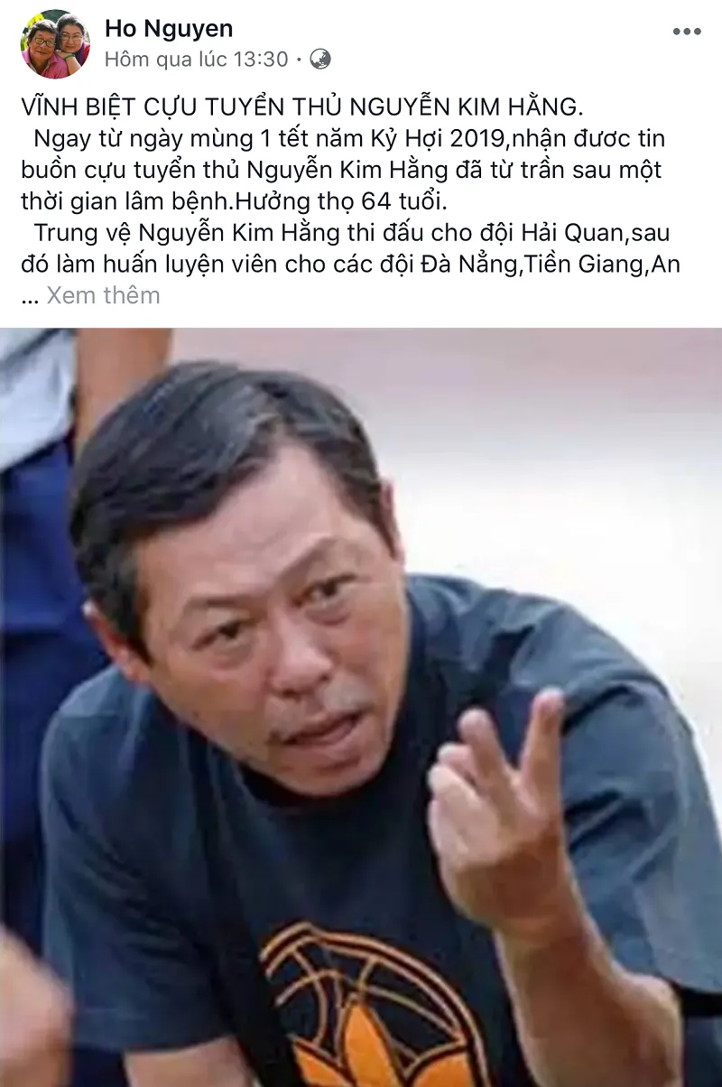 Cựu HLV Nguyễn Kim Hằng qua đời ở tuổi 64 ảnh 3