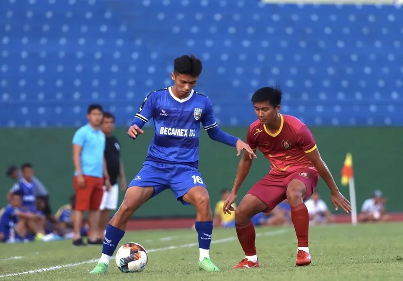 Trận tập huấn mới đây giữa Sài Gòn FC và Becamex Bình Dương. Ảnh: SGFC