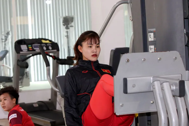 Chương Thị Kiều tại phòng tập ngày 18-2. Ảnh: Đoàn Nhật