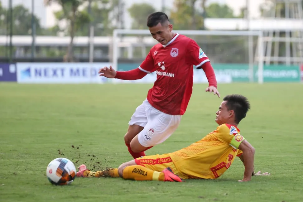 Phố Hiến đã thua đau vào phút bù giờ trước Thanh Hóa. Ảnh: Minh Hoàng