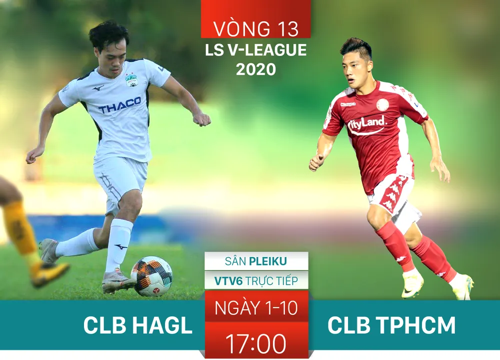 Trận cầu tâm điểm giữa HAGL và TPHCM ở vòng 13. Infographic HỮU VI