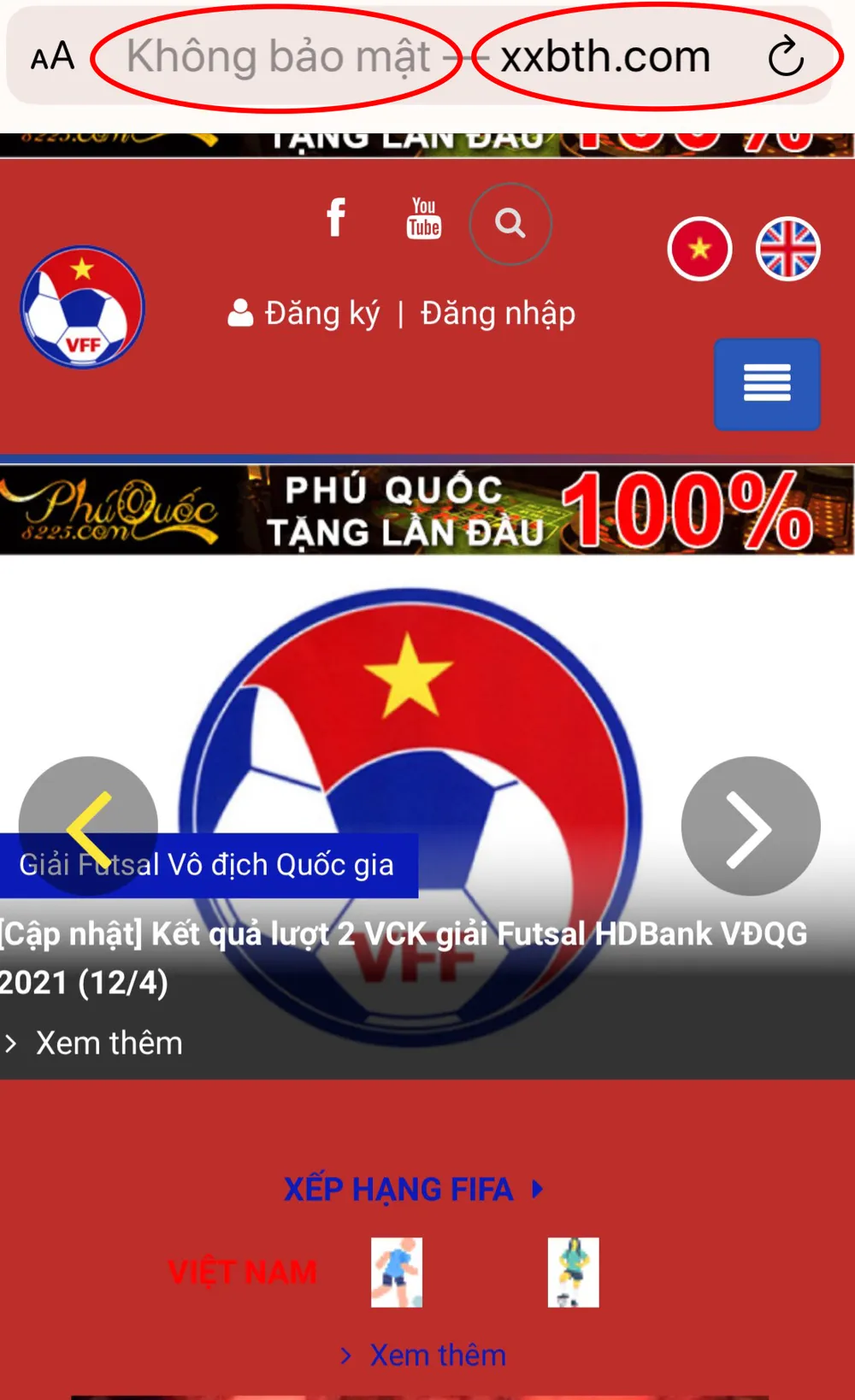 Xuất hiện website mạo danh tại giải Futsal HDBank VĐQG 2021 nhằm mục đích xấu ảnh 2