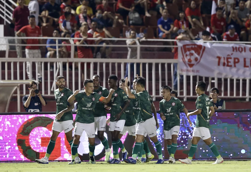 CLB TPHCM giành 3 điểm kịp lúc trước Hải Phòng. Ảnh: DŨNG PHƯƠNG