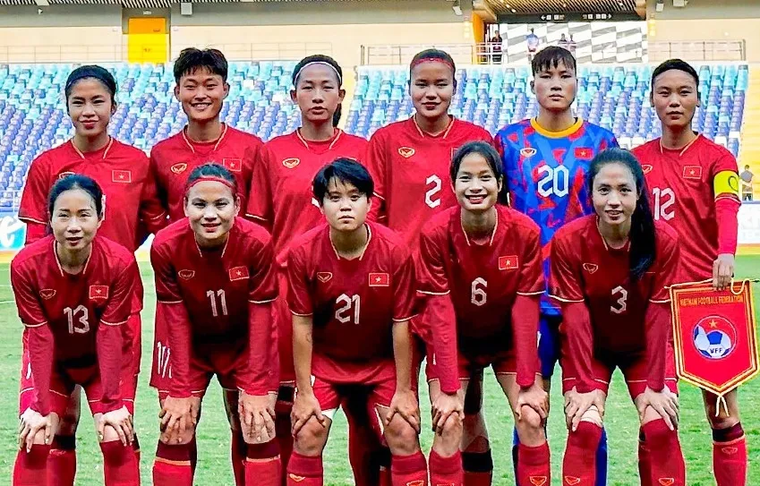 Đội hình xuất phát của đội tuyển nữ Việt Nam ở trận gặp Bangladesh