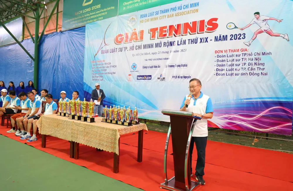 Chủ nhiệm Đoàn Luật sư TPHCM Luật sư Nguyễn Văn Trung phát biểu tại lễ khai mạc