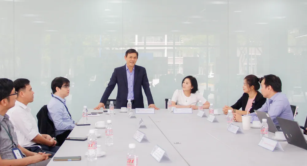 Ông Giang Quốc Dũng - Phó Tổng Giám đốc Becamex IDC phát biểu tại chương trình làm việc