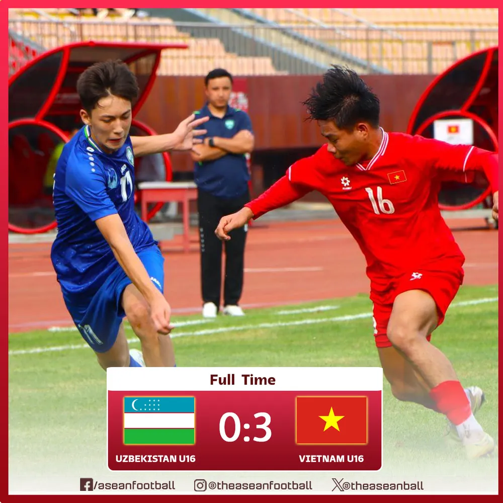 U16 Việt Nam bất ngờ thắng cách biệt 3-0 trước U16 Uzbekistan