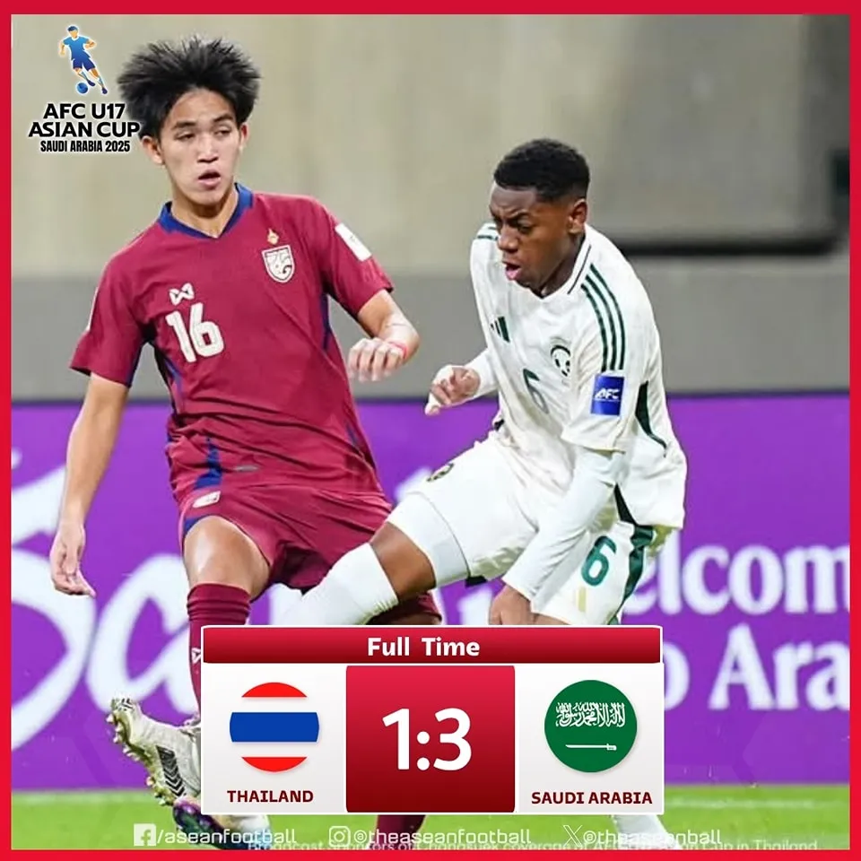 U17 Thái Lan chưa có điểm nào sau 2 trận đấu.