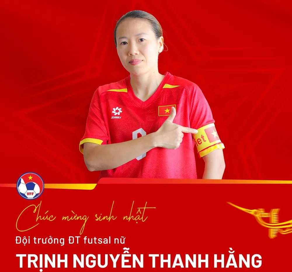 VFF đã chúc mừng sinh nhật đến thủ quân đội tuyển futsal nữ Việt Nam vào ngày 10-5.