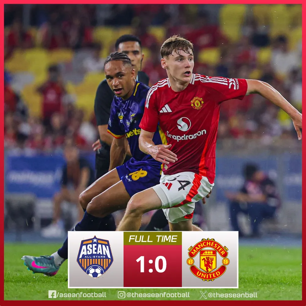 Man Utd vẫn chưa có Cúp vô địch mùa này khi không thắng được ASEAN All Star. Ảnh: Aseanfootball