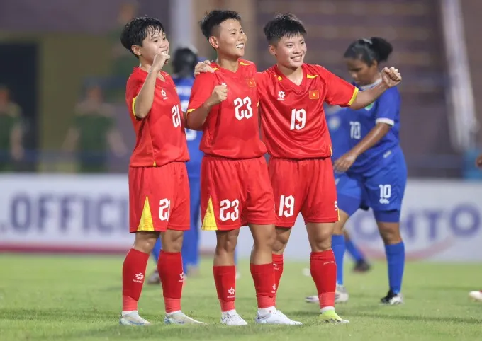 Đội tuyển nữ Việt Nam khởi đầu thuận lợi ở bảng E vòng loại bóng đá nữ châu Á 2026. Ảnh: MINH TUẤN