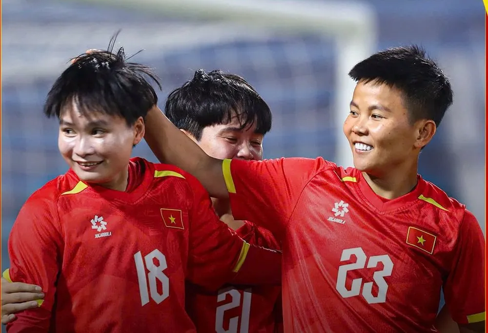 Các cô gái Việt Nam thể hiện phong độ ấn tượng tại vòng loại Asian Cup 2026.