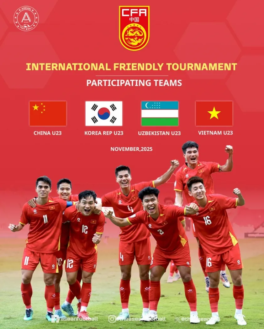 U23 Việt Nam gặp lại các nhà vô địch châu Á tại giải giao hữu ở Trung Quốc