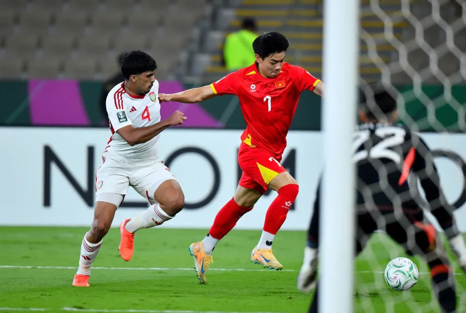 Đình Bắc tiếp tục tỏa sáng trong trận thắng 3-2 của U23 Việt Nam trước U23 UAE. Ảnh: AFC