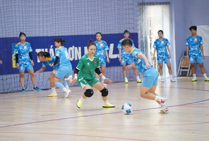 Đội tuyển futsal nữ Việt Nam tích cực chuẩn bị cho giải vô địch Đông Nam Á 2026. Ảnh: NGUYỄN KHANH