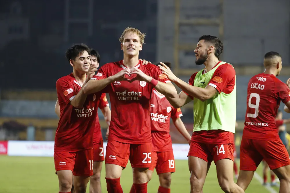 Nata (25), tác giả bàn thắng duy nhất đem 3 điểm quý giá về cho Viettel FC. Ảnh: MINH HOÀNG