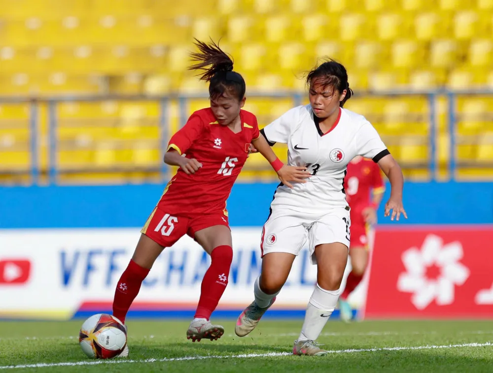 U17 nữ Việt Nam sẵn sàng cho trận ra quân gặp U17 nữ Thái Lan. Ảnh: ĐOÀN NHẬT