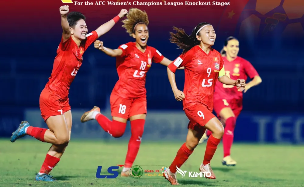 CLB nữ TPHCM hai năm liên tiếp góp mặt ở vòng đấu loại trực tiếp tại đấu trường châu Á. Ảnh: HCMC Women's FC