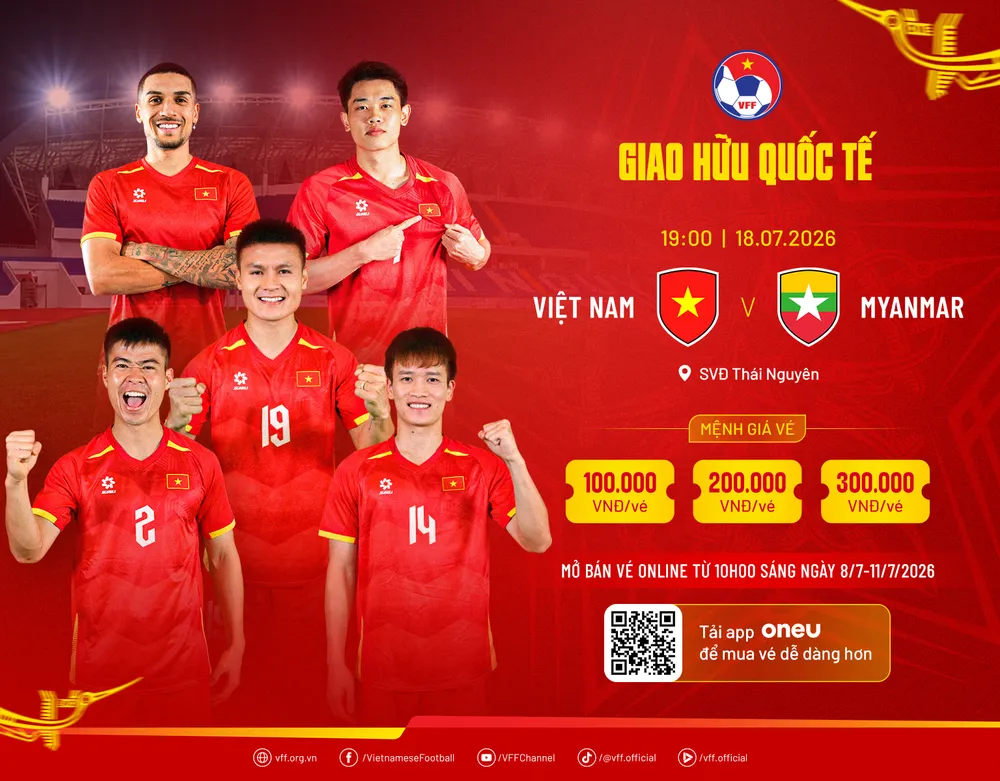 Mở bán vé trận đấu quốc tế đầu tiên trên sân Thái Nguyên