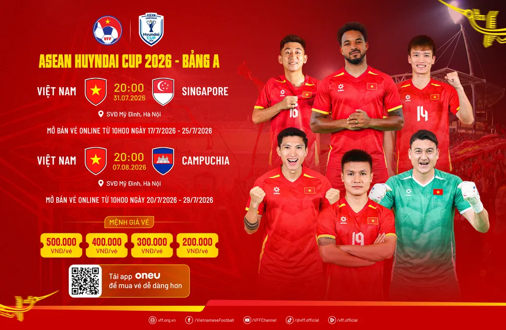 Vé xem đội tuyển Việt Nam thi đấu ASEAN Cup 2026 giá bao nhiêu, mua ở đâu?
