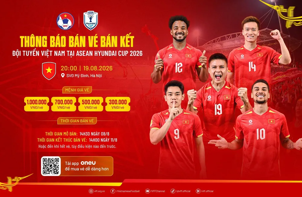 1 triệu đồng cho vé xem đội tuyển Việt Nam đá bán kết