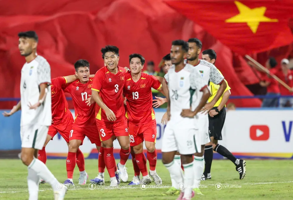 Đội tuyển Việt Nam thắng Bangladesh 3-0 trong trận giao hữu vào năm 2025. Ảnh: VFF