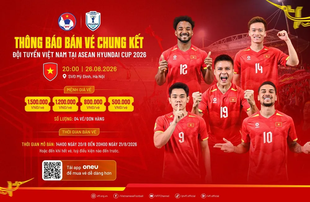 VFF mở bán vé trận chung kết ASEAN Cup 2026