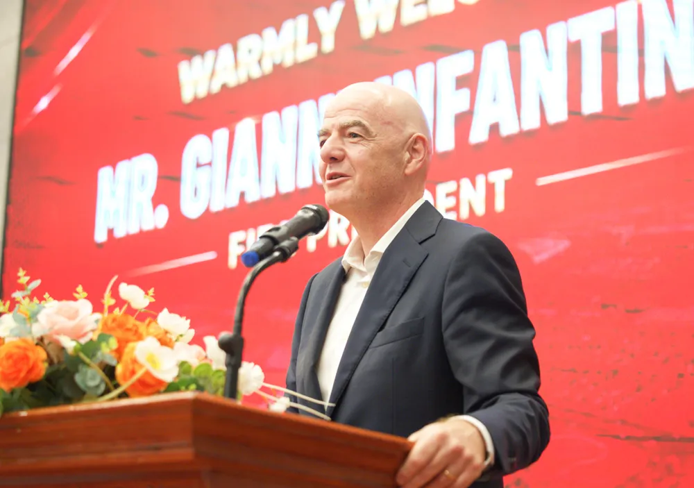 Chủ tịch Gianni Infantino phát biểu tại sự kiện