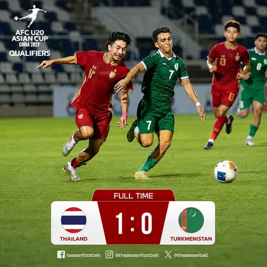 U20 Thái Lan giành trọn 3 điểm ở lượt trận thứ hai. Ảnh: AseanFootball