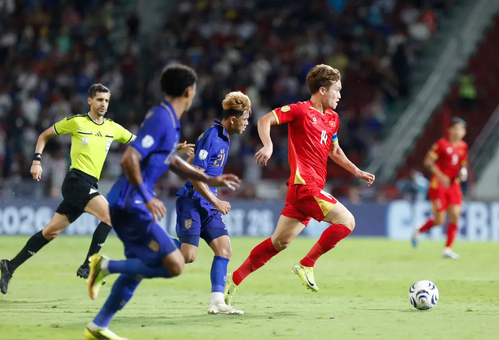 Chưa đạt thể trạng tốt nhất, Hoàng Đức để ngỏ khả năng tham dự FIFA ASEAN Cup 2026. Ảnh: ANH KHOA