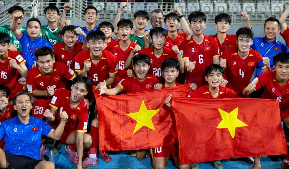 U17 Việt Nam xuất sắc giành quyền tham dự VCK FIFA U17 World Cup 2027. Ảnh: VFF