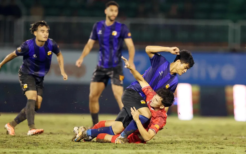 HA.GL sau hai trận thua liên tiếp tại V-League đang nỗ lực gượng dậy từ trận tiếp đón Hưng Yên ở Cúp Quốc gia. Ảnh: ĐÔNG HUYỀN