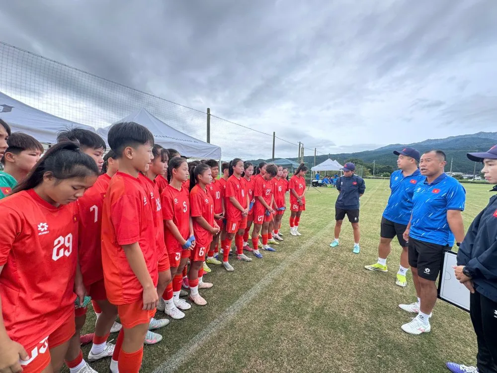 Đội tuyển U17 nữ Việt Nam khép lại hai tuần tập huấn tại Nhật Bản. Ảnh: VFF