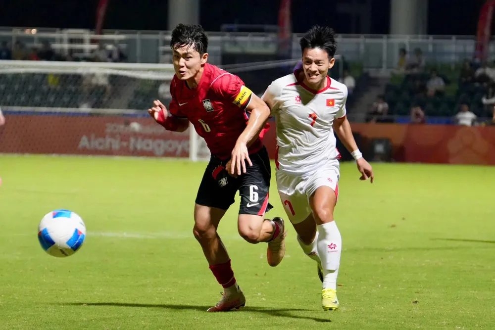 U23 Việt Nam đã dừng bước ở tứ kết ASIAD 2026 sau trận thua U23 Hàn Quốc 0-4. Ảnh: VFF