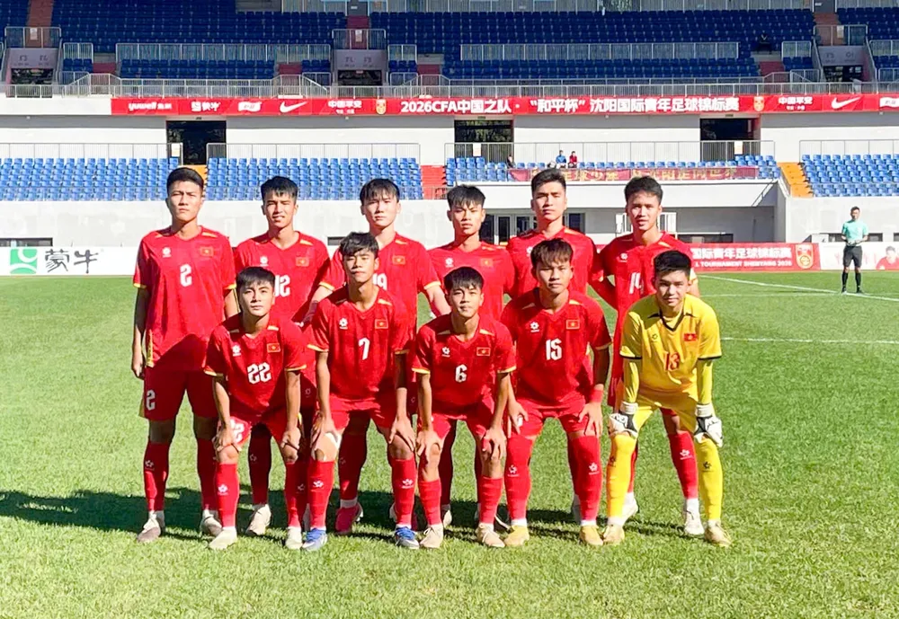Đội U16 Việt Nam khép lại giải giao hữu quốc tế tại Trung Quốc. Ảnh: VFF