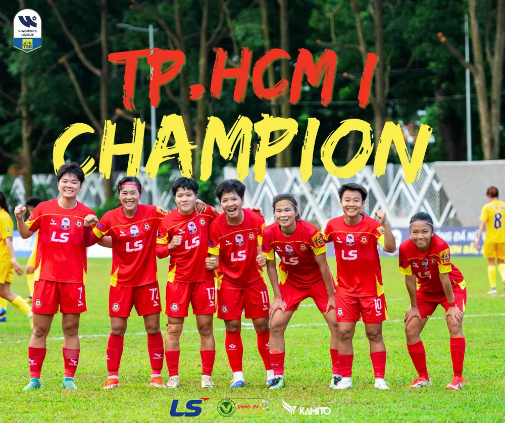 CLB nữ TPHCM I lần thứ 8 liên tiếp giành ngôi vô địch quốc gia. Ảnh: HCMCW FC
