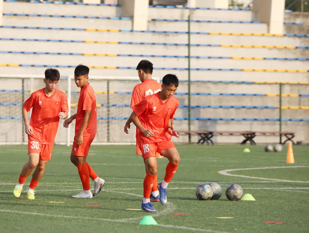 U15 Việt Nam tích cực chuẩn bị hướng đến FIFA U15 World Cup & Festival 2026. Ảnh: ĐOÀN NHẬT