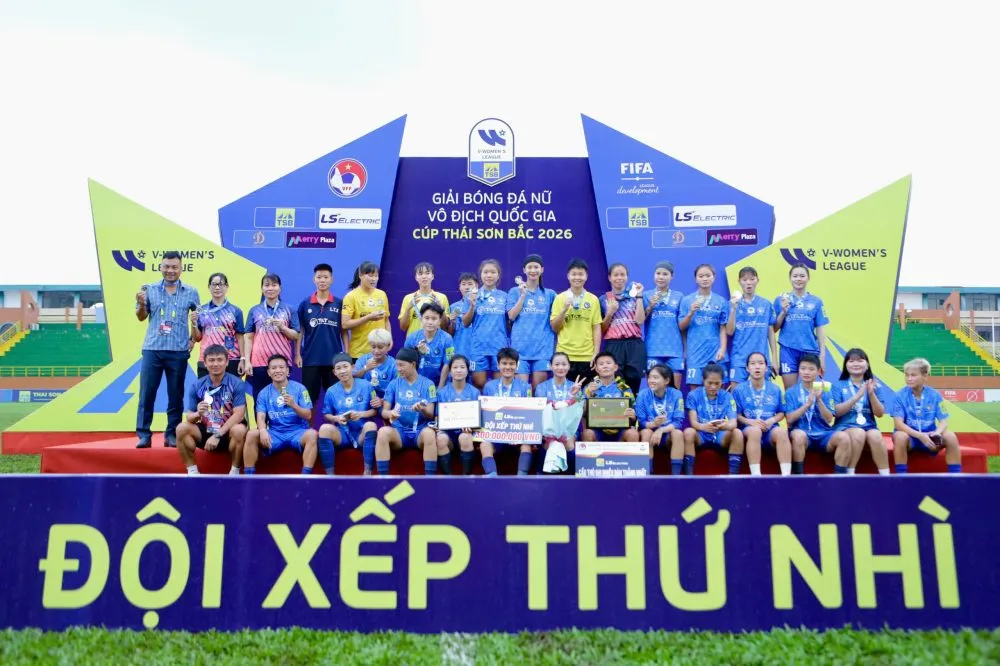 Thái Nguyên T&T giành vị trí Á quân. Ảnh: ANH KHOA